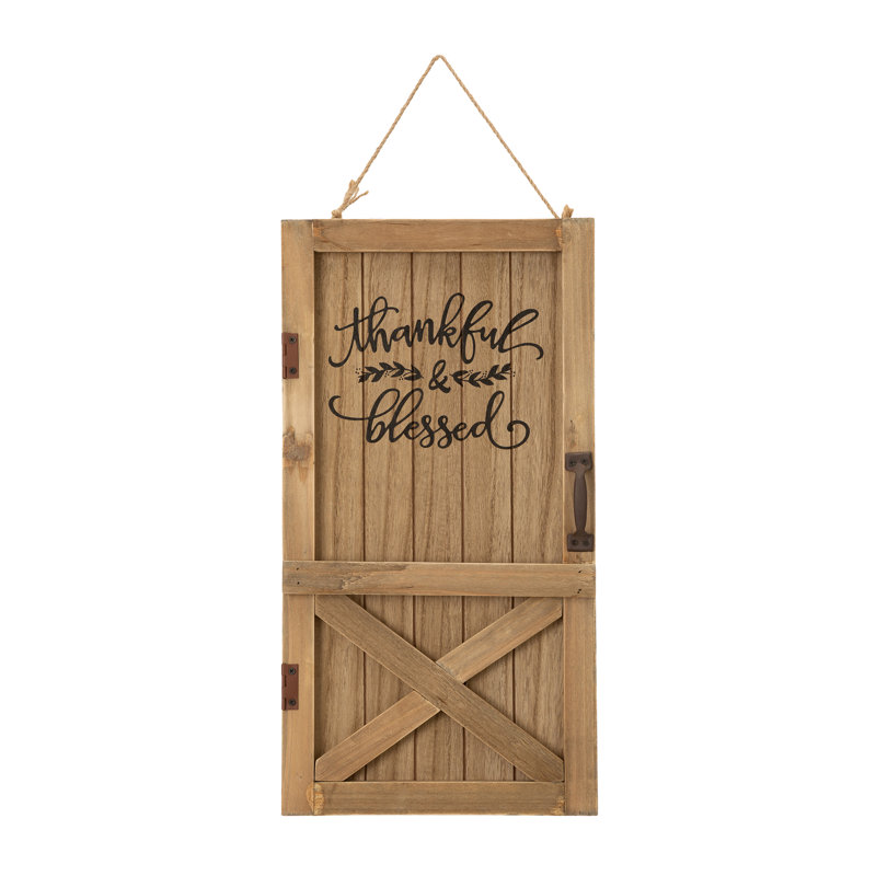 Décoration murale de porte de grange en bois 18 "H 18"