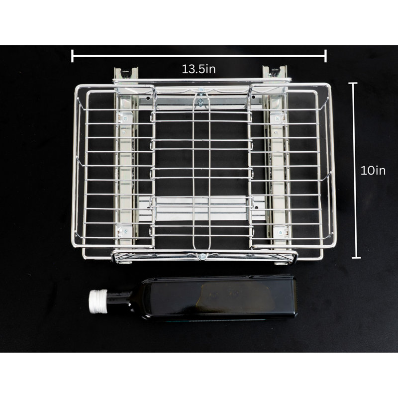 Origami 2SD-10 Small Kitchen Sliding Pullout Cabinet Storage Organizer, Silver, 2 Pack