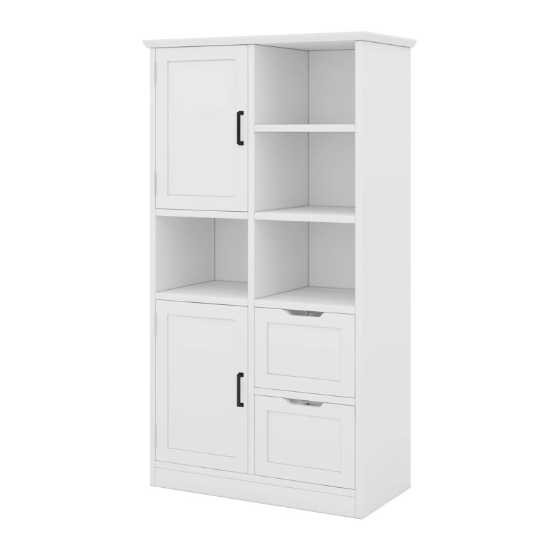 Bathroom Storage Cabinet With Doors And Drawers, Multiple Storage Space, Freestanding Style, Open Shelve, Adjustable Shelf
