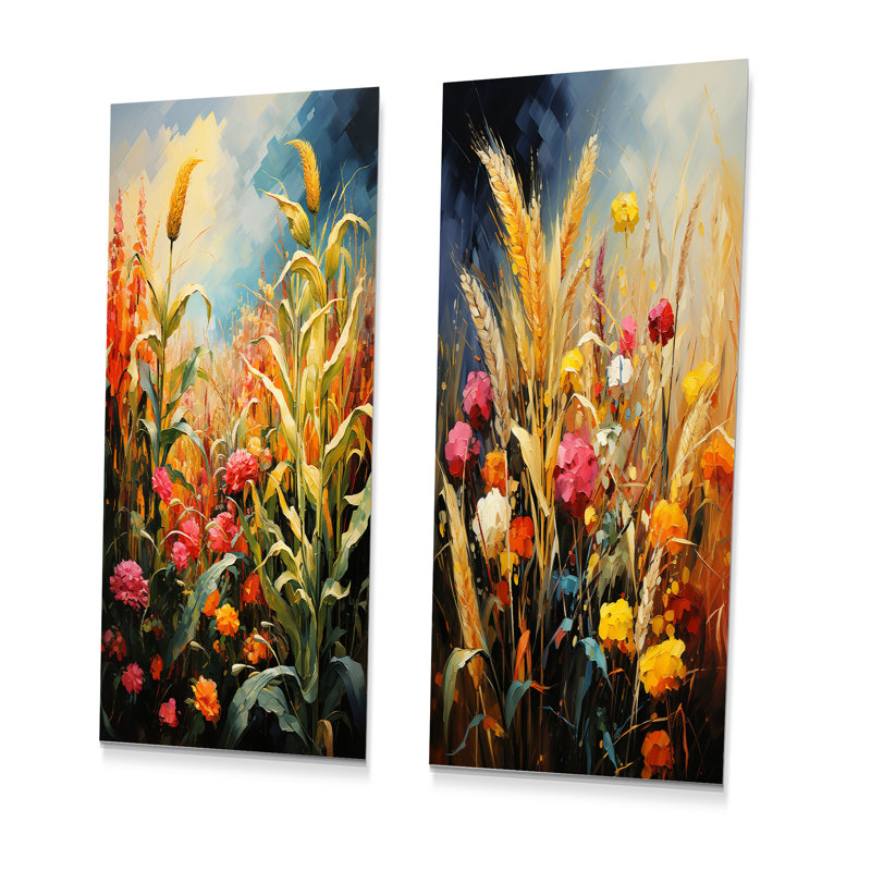 Bloomimg Farmer Fields - Ensemble de salon mural en métal Farm Farm, H 32 po x l 32 po