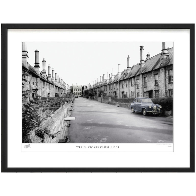 Wells, Vicars Close C1963 - Single Picture Frame Print, 28cm H x 36cm W x 2.3cm D