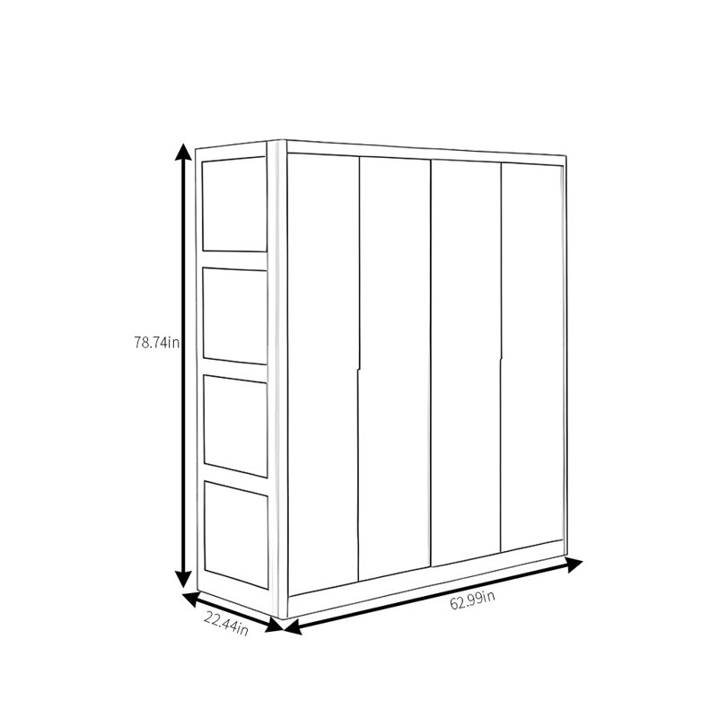 Armoire moderne coulissante simple, H 78,74 po x l 62,99 po x P 22,44 po