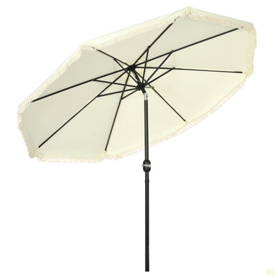 Parasol de patio de 9 pi avec bouton poussoir inclinable et manivelle Outsunny