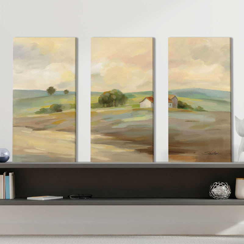 "Path To The Farm" par Silvia Vassileva, reproduction sur toile 3 pièces, H 32 po x l 48 po x P 1 po