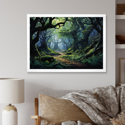 «Green Oak Tree Whispering Shadows II», art mural sur toile