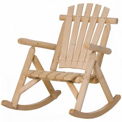 Chaise berçante d'extérieur en bois