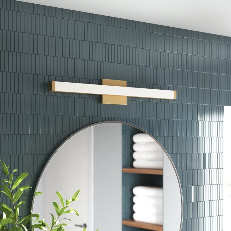 Cuadra Vanity 1 - Light Dimmable LED Gold Bath Bar