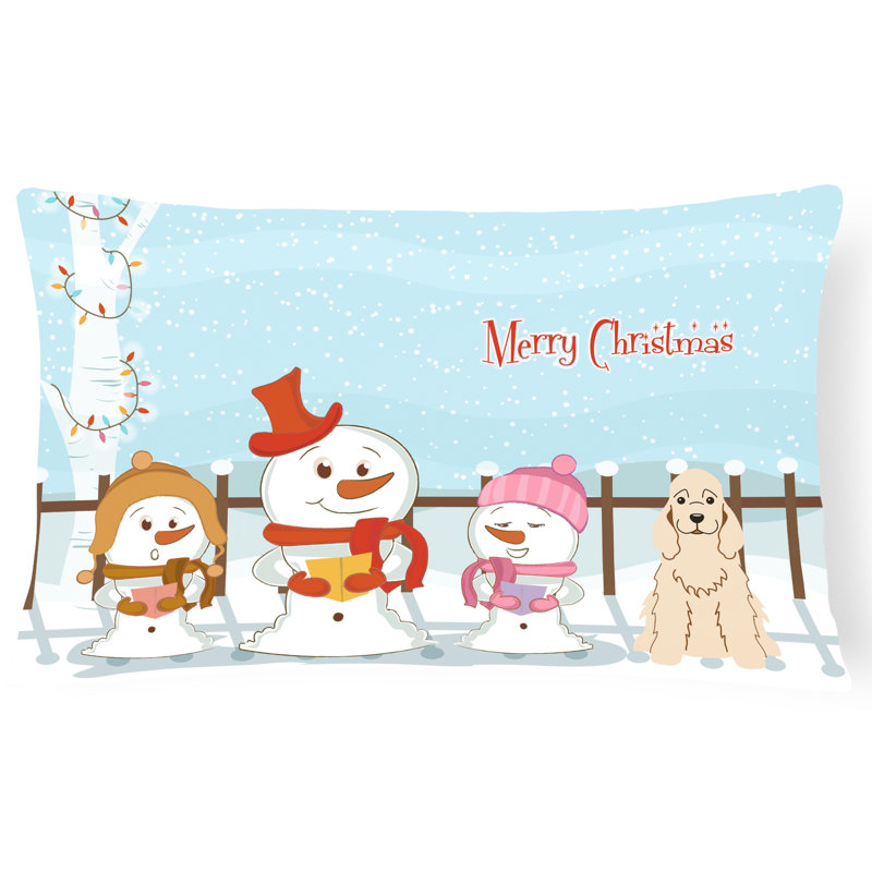 Coussin lombaire intérieur / extérieur Merry Christmas, Chamois