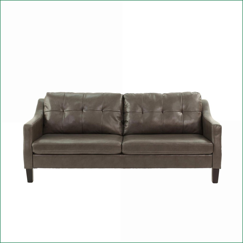 Ensemble de salon en similicuir gris anthracite 2 pièces | Gris | Similicuir