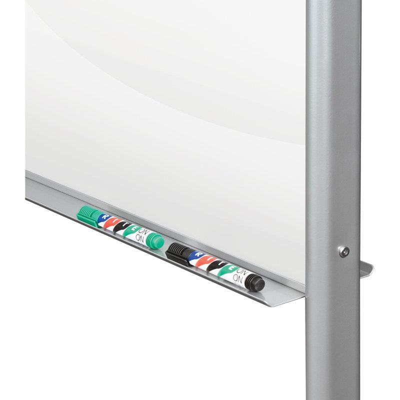 Visionary MooreCo Yes Glass Freestanding Metal Glass Board, 48" x 35.43"