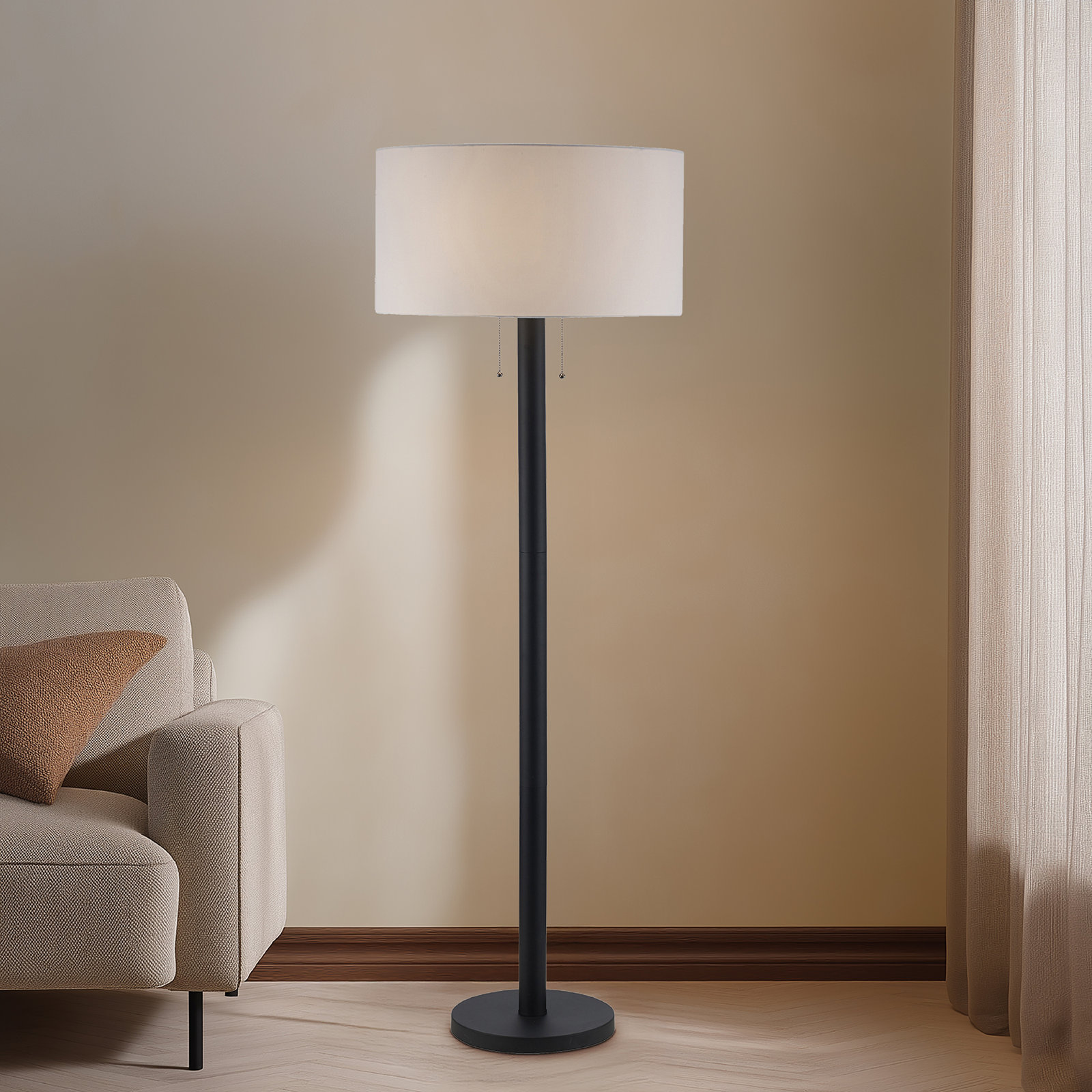 Grayton 63" Dimmable Floor Lamp, Black