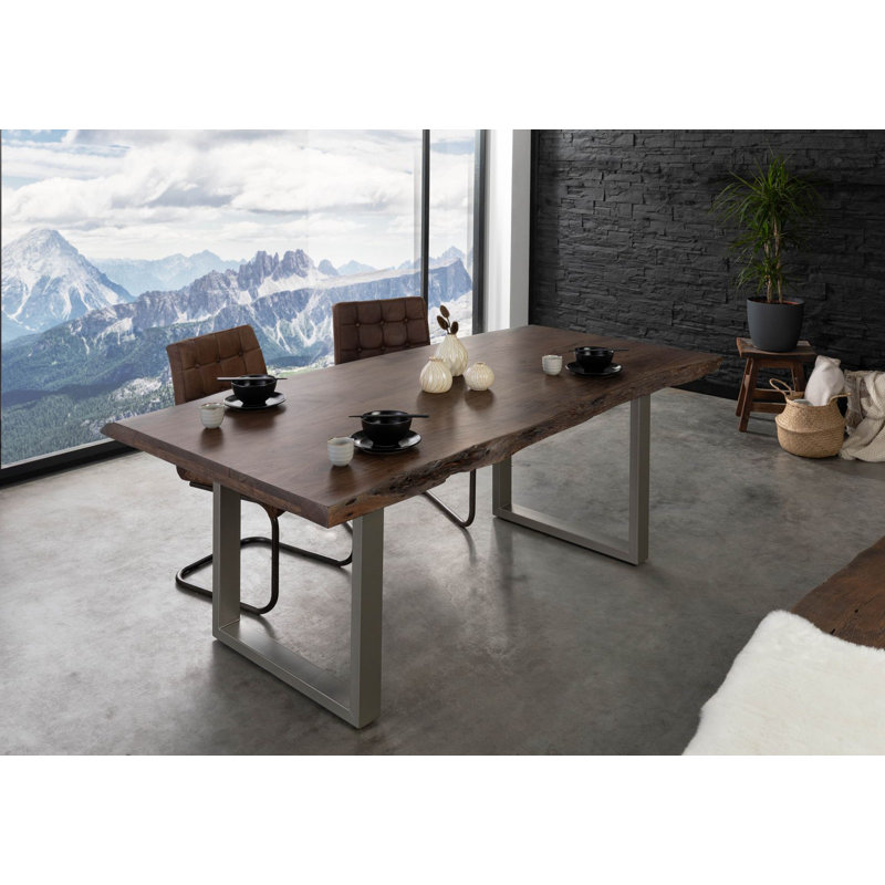 Dining Table, H76 x L160 x W90cm, Grey, Silver