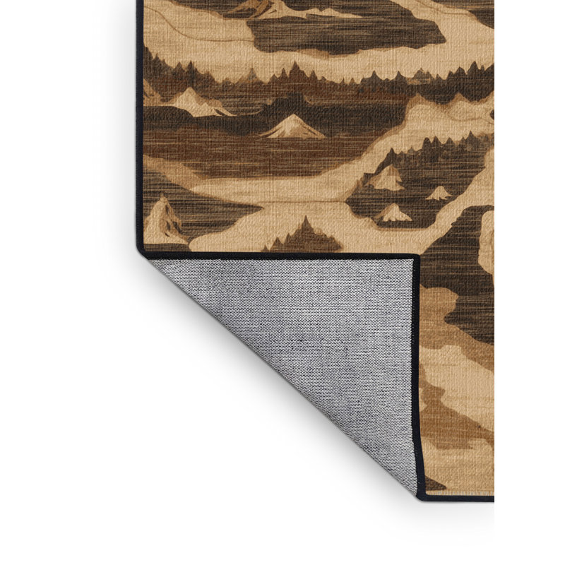 Tapis brun lavable à la machine, Rectangulaire 8 pi x 12 pi