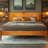 Kalleen Solid Wood Bed Frame with Artistic Patterned Headboard-89657002-89657000