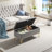 Velvet Fabric  Upholstered Large Storage Rectangular Bench