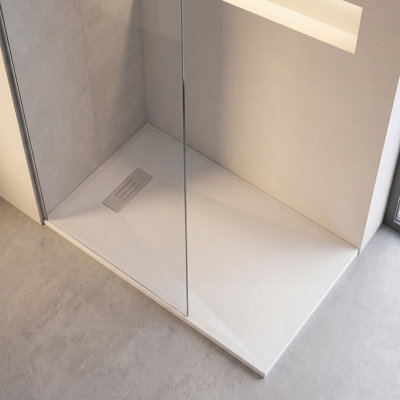 60"W x 36"D Rectangle Acrylic Shower Pan Base, Reversible Linear Drain, Anti-Slip