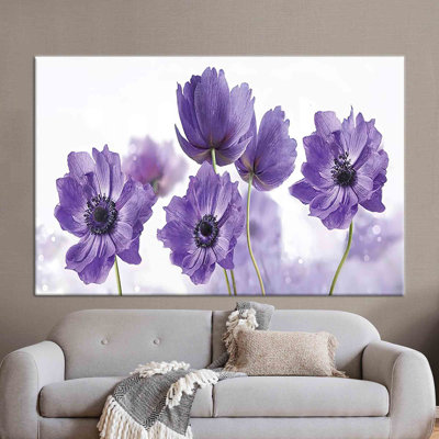 Large Flower Botanical Artwork On Canvas For Beautiful Abstract Home Decor And Wall Art Poster