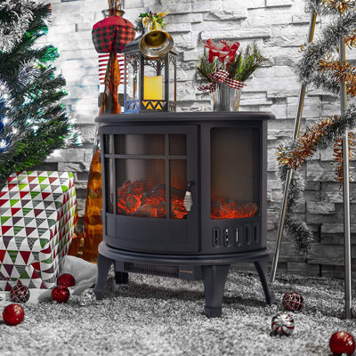 Marlow Home Co. 60 cm W Black Electric Fireplace