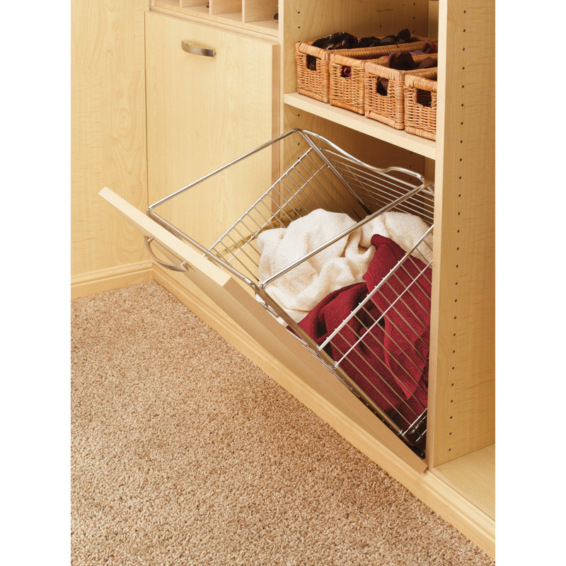 Chrome Collapsible Tilt-Out Wire Laundry Hamper Basket