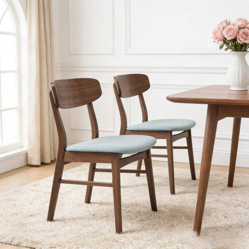 DINING CHAIR, Mint, Dark Brown