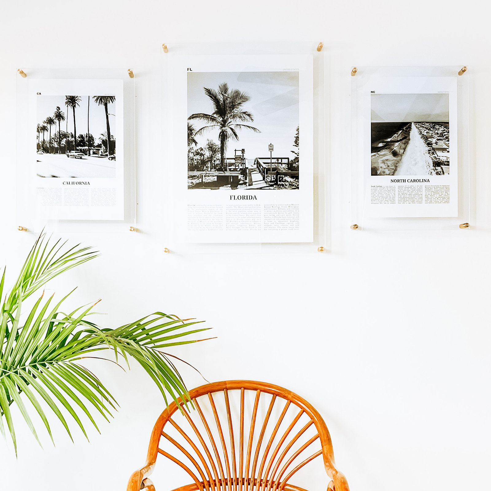 3-Piece Double Panel Frame Set, Gold