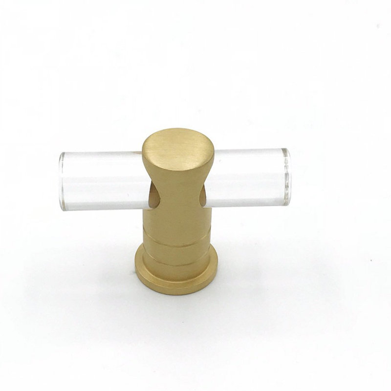 Luz 2" Length Bar Knob, Satin Brass