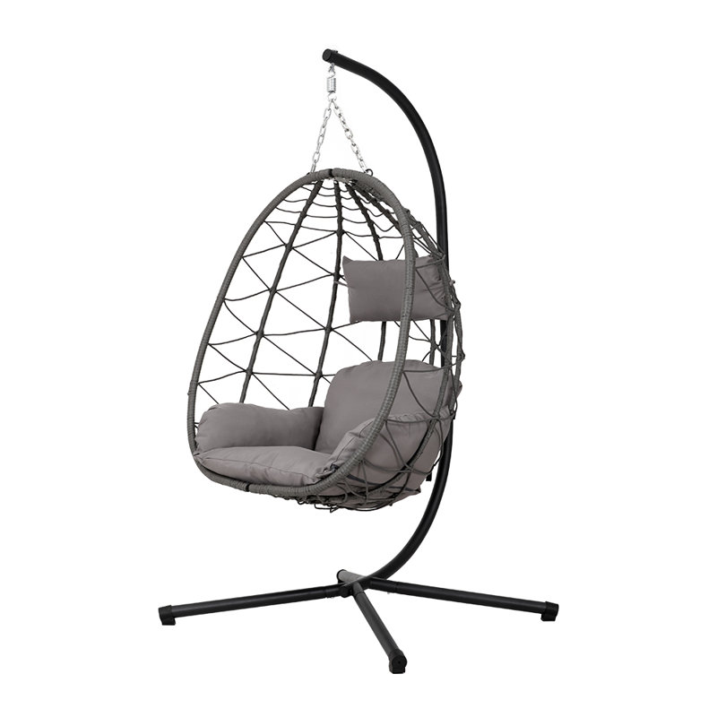 Outdoor Hanging Chair with Stand and Cushion