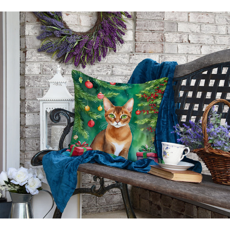 Coussin Cat, Carré 18 po, Abyssinien