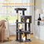 Arbre à chat à plusieurs niveaux pour chats d'intérieur avec poteaux à griffer, hamac et perchoir supérieur pour grands chats-252455019