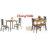 5-Piece 4-Person Rectangular Dining Table Set with Metal Frame and Armless Chairs-1552555047-1552555046