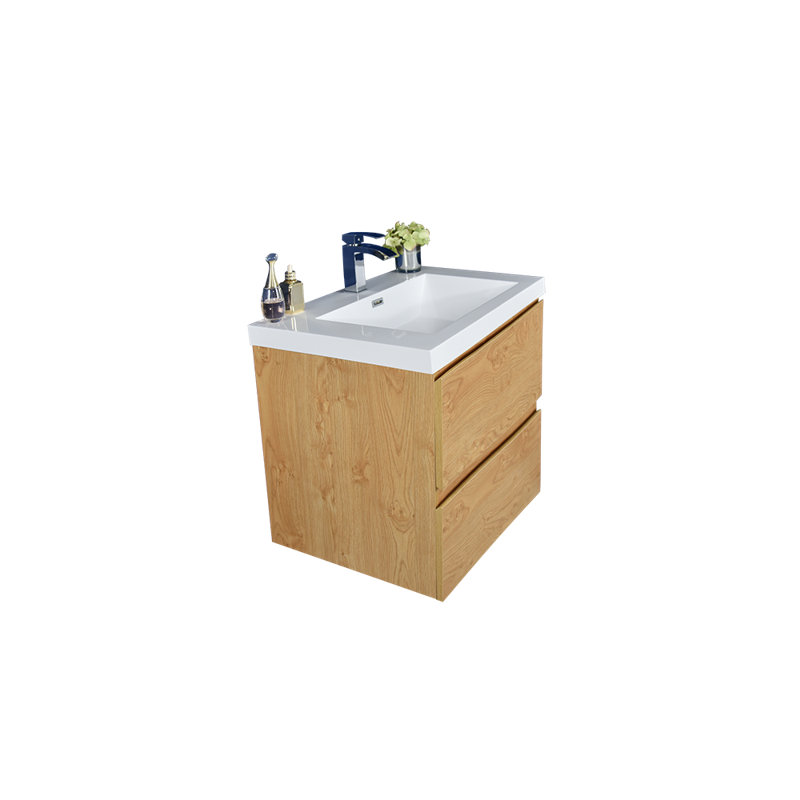 Hridhaan 23.5'' Single Bathroom Vanity with Plastic Top, English Oak