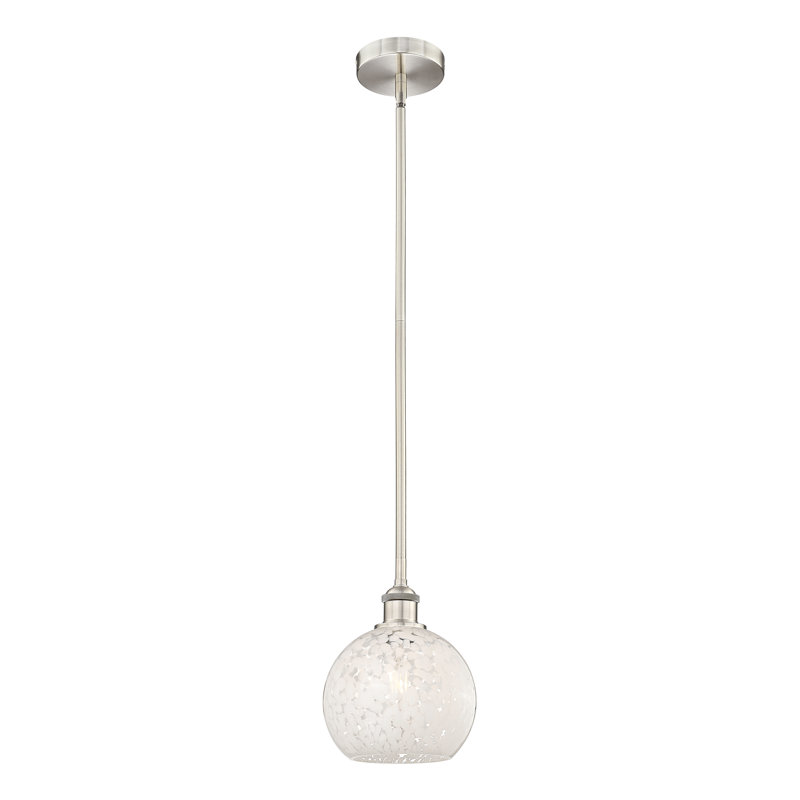 Luminaire suspendu 1 lumière Ivana, H 10 po x l 8 po x P 8 po, Nickel satiné brossé
