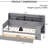 Twin Gray Wood Daybed With Storage Shelf Facilities, Two Drawers And A Study Desk For Bedroom Utility Enhancement Wooden Multi - Storage Features, Functional Space Optimization-820241043