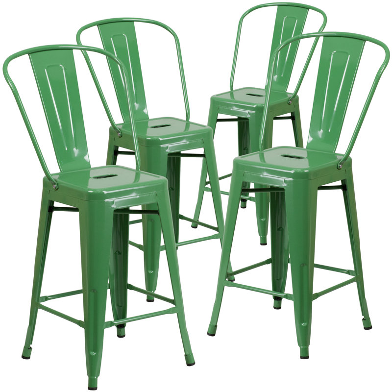 Tabouret de bar Iddings, Vert, 4, Tabouret de bar (siège d'une hauteur de 30 po)
