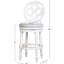 Tabouret de bar en bois blanc à haut dossier de 31 po avec siège pivotant et rond, retour à 180 degrés, pieds tournés, rembourré, repose-pieds pour restaurant en blanc, siège confortable automatique sur bois robuste,