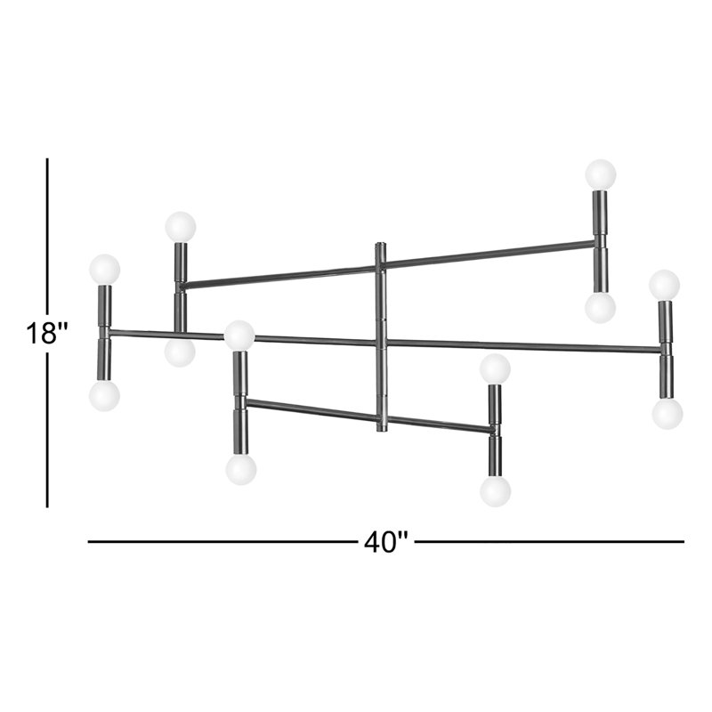 Skelly 12 - Light Dimmable Sputnik Chandelier, Matte Black