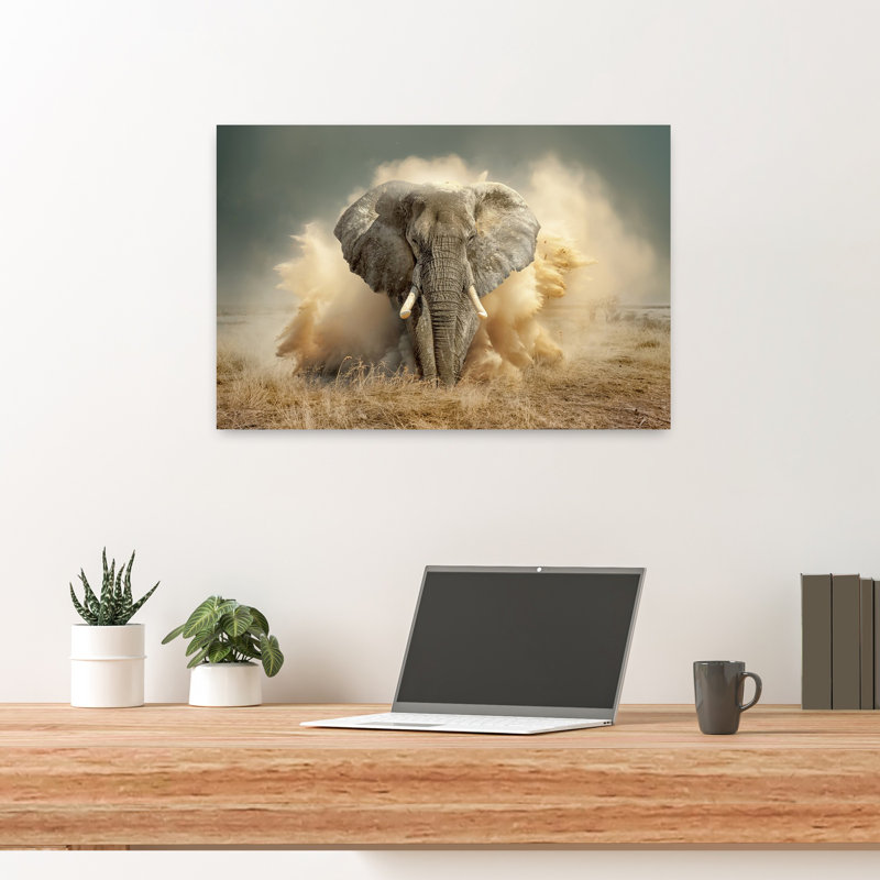 Art mural contemporain abstrait Desertelephant, H 24 po x l 16 po
