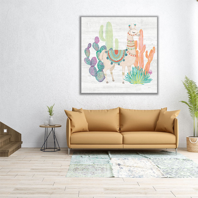 «Lovely Llamas II», reproduction d'art sur toile, H 24 po x l 24 po
