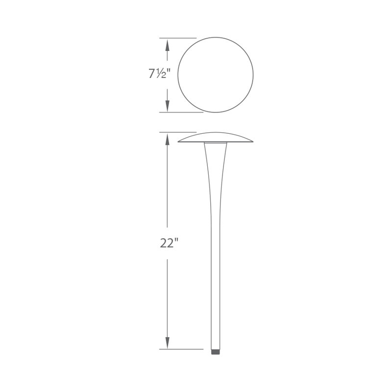 LED Pathway Light, Bronze on Aluminum, 2700K