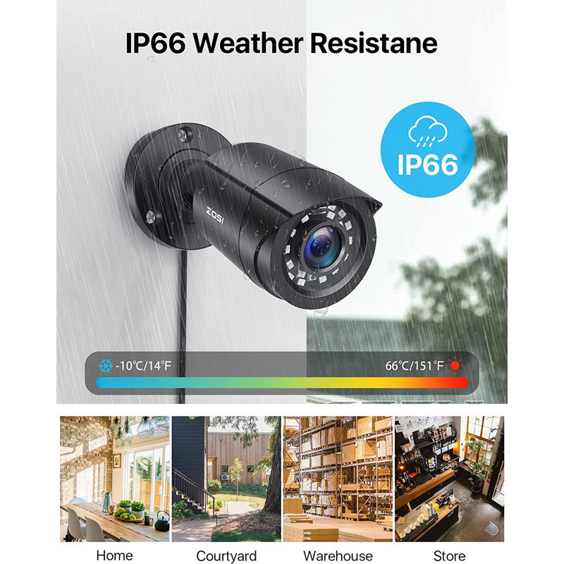 8CH DVR Security Camera System with 1TB HDD , 8 x 2MP Bullet/Dome Camera Outdoor, Motion Detection