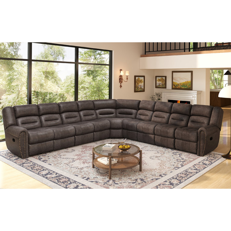 Canapé modulaire en cuir surdimensionné 97,2 po, Gray