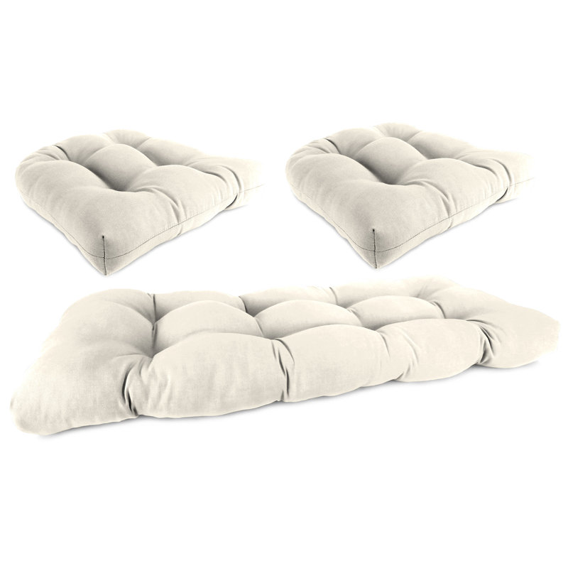 Ensemble de coussins d'extérieur en osier pour banc et 2 sièges, Blanc