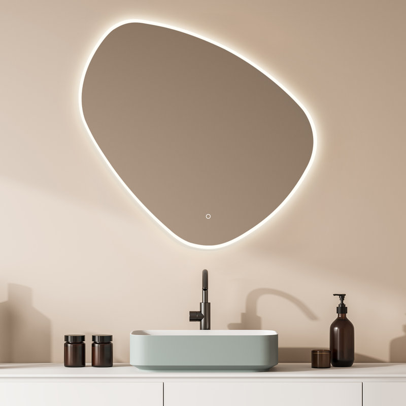 Miroir de salle de bain sans cadre, 45,5 po x 47,3 po