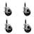 Phenolic Swivel Expanding Stem Caster Set with Brake SCC TLB 4" x 3/4"