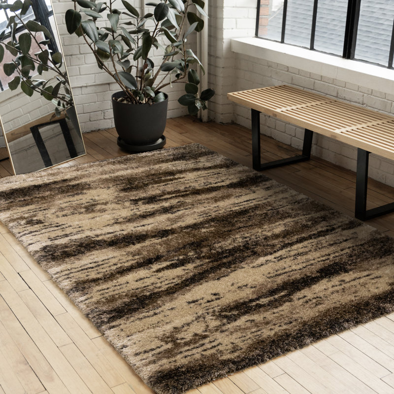 Tapis intérieur moelleux abstrait moelleux, Rectangle 5 pi 3 po x 7 pi 7 po
