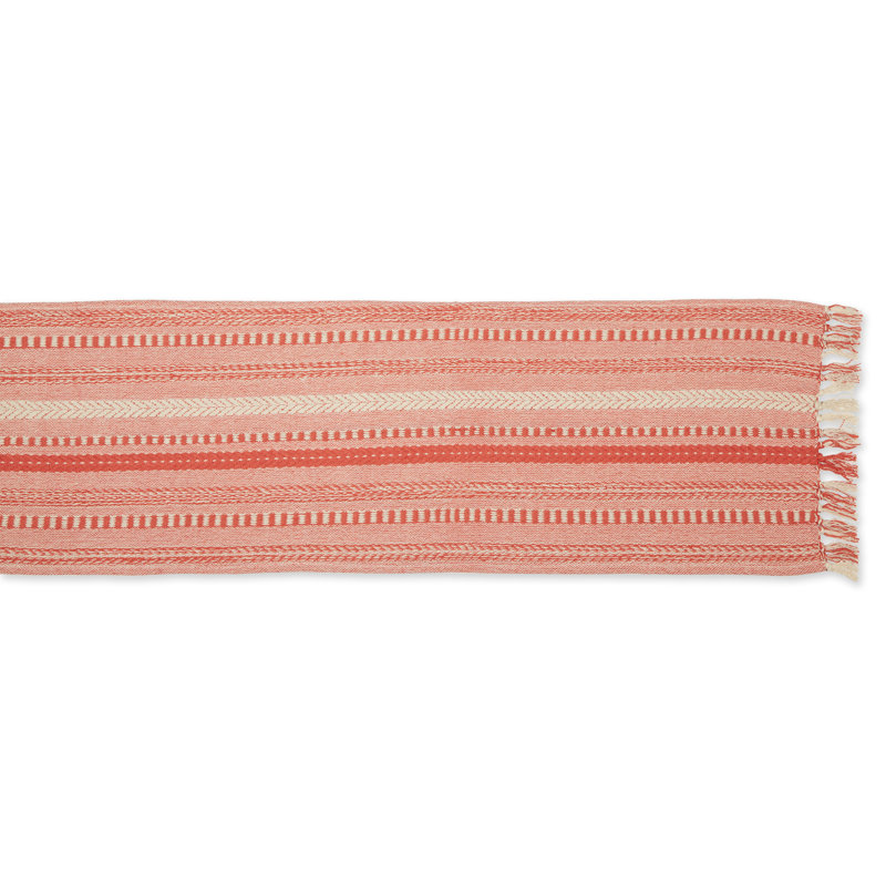 Elco Striped Table Runner, Light Orange, 15'' x 72''