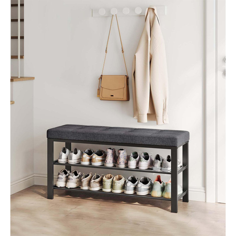 Adrea Linen Upholstered Storage Bench, 19.3" H x 39.4" W x 12.2" D