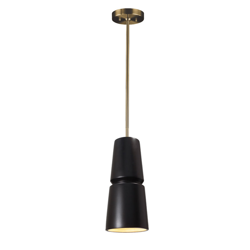 Radiance 1 - Light Cone Pendant, Antique Brass, Carbon Matte Black, 18" H x 8" W x 8" D