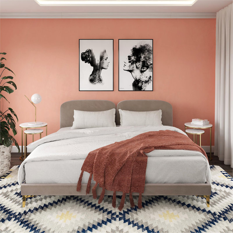 Lit tapissier Coco, Taupe