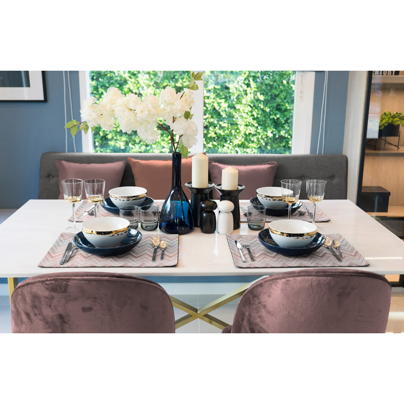 Kurtus Dining Linen Set, Orange/Beige/Grey